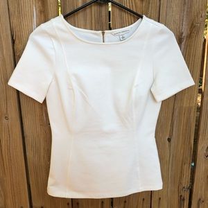 Banana Republic Cream Fitted Stretch Top Size 0